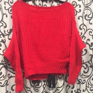 Off The Shoulder Give Your Heart A Break Sweater